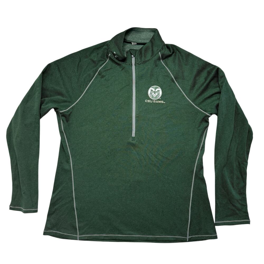 Under Armour Women's Dark Green 1/4 Zip Pullover with White Trim